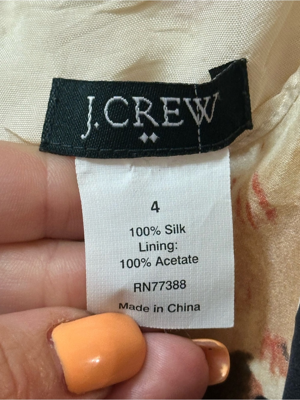 J.Crew 100% Silk Floral Slip Dress Black Pink Cream Lined Size 4 Spaghetti Strap - Picture 4 of 8
